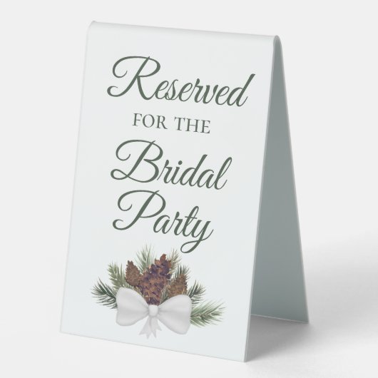 Plaque De Table Réservé pour la fête nuptiale Pinecones rustiques (Recto)