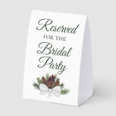 Plaque De Table Réservé pour la fête nuptiale Pinecones rustiques (Verso)