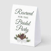 Plaque De Table Réservé pour la fête nuptiale Pinecones rustiques (Recto)