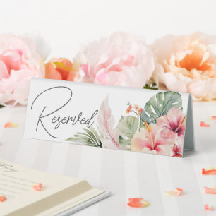 Plaque De Table Réservé pour la Mariée Fleurie de Botaniques Tropi