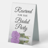 Plaque De Table Réservé pour la Rose de la fête nuptiale Lilac Pur (Verso)