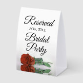 Plaque De Table Réservé pour la Rose de la fête nuptiale rouille o (Recto)