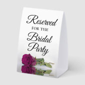Plaque De Table Réservé pour la Rose Magenta Elegant de la fête de (Verso)