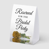 Plaque De Table Réservé pour le Rose Gold Ochre de la fête nuptial (Verso)