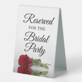 Plaque De Table Réservé pour l'Élégante Rose rouge de la fête nupt (Recto)