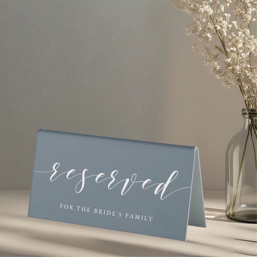 Plaque De Table Réservé pour Mariage en Acier Bleu Moderne