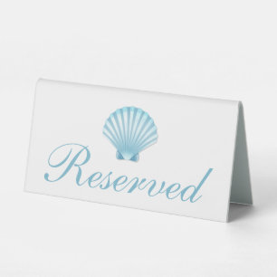Plaque De Table Réservé pour un mariage élégant bleu coquillage de