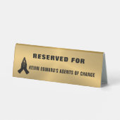 Plaque De Table Reserved Metallic Gold Custom Praying Hands Tent (Verso)