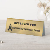 Plaque De Table Reserved Metallic Gold Custom Praying Hands Tent (En SItu (Tableau))