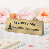 Plaque De Table Reserved Metallic Gold Custom Praying Hands Tent (In SItu (Mariage))