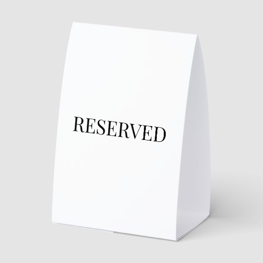 Plaque De Table Reserved paper table tent sign for wedding (Verso)