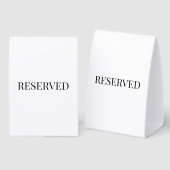 Plaque De Table Reserved paper table tent sign for wedding (Recto/verso)