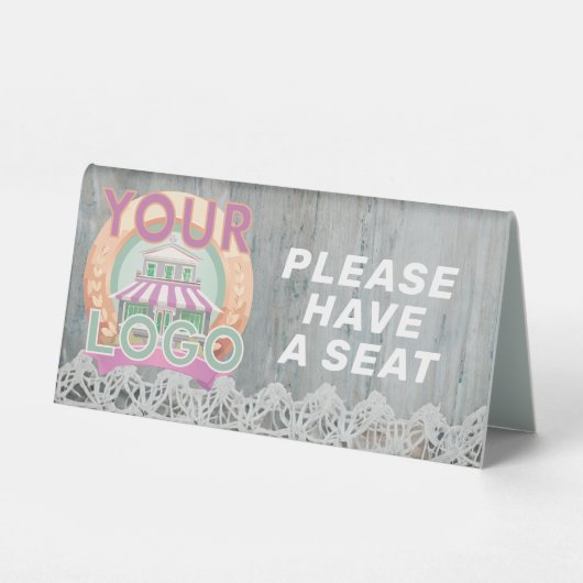 Plaque De Table Restaurant Cafe Custom Business Logo Professionnel (Verso)