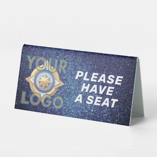 Plaque De Table Restaurant Cafe Custom Business Logo Professionnel (Verso)