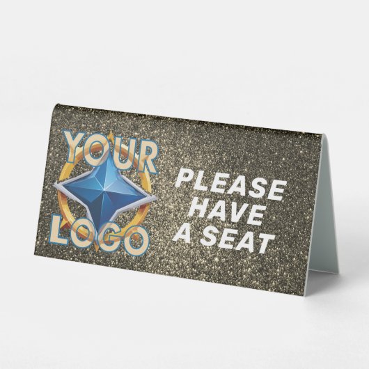 Plaque De Table Restaurant Cafe Custom Business Logo Professionnel (Verso)