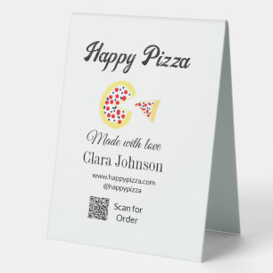 Plaque De Table Restaurant de pizzas café pizzeria scannez le code