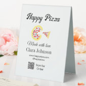 Plaque De Table Restaurant de pizzas café pizzeria scannez le code (In SItu (Mariage))