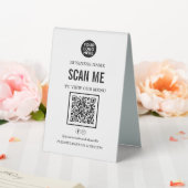 Plaque De Table Restaurant Menu Code QR Logo d'entreprise (In SItu (Mariage))