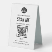 Plaque De Table Restaurant Menu Code QR Logo d'entreprise (Recto)