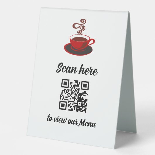 Plaque De Table Restaurant ou Café Shop sans contact QR Code Menu (Recto)