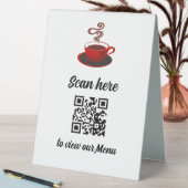Plaque De Table Restaurant ou Café Shop sans contact QR Code Menu (En SItu (Tableau))