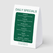 Plaque De Table Restaurant QR Code for Menu | Daily Specials (Verso)