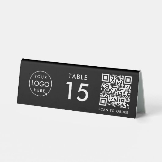 Plaque De Table Restaurant QR Code | Numéro de table - Commande d' (Verso)