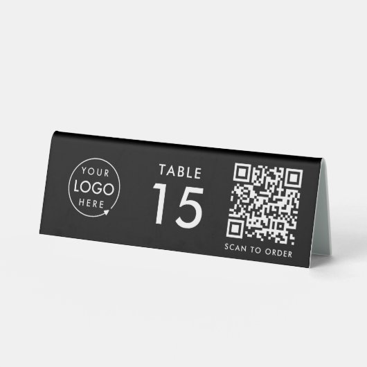 Plaque De Table Restaurant QR Code | Numéro de table - Commande d' (Recto)