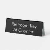 Plaque De Table Restroom Key At Counter Black (Verso)