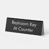 Plaque De Table Restroom Key At Counter Black (Recto)