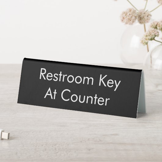 Plaque De Table Restroom Key At Counter Black (En SItu (Tableau))