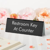 Plaque De Table Restroom Key At Counter Black (In SItu (Mariage))