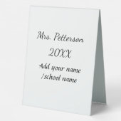 Plaque De Table Retour à l'école ajouter nom de l'enseignant année (Verso)