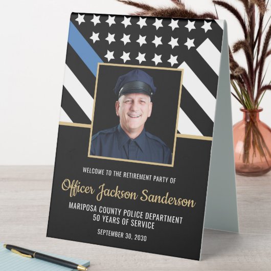 Plaque De Table Retraite de la police Ligne bleue Drapeau de la ph (En SItu (Tableau))