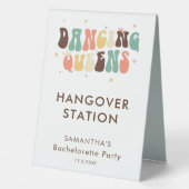 Plaque De Table Retro Bachelorette Party Danser Reines Hangover (Recto)