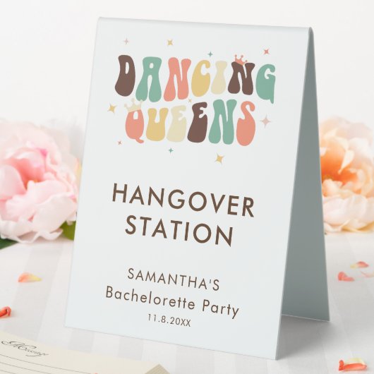 Plaque De Table Retro Bachelorette Party Danser Reines Hangover (In SItu (Mariage))