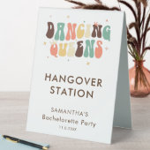 Plaque De Table Retro Bachelorette Party Danser Reines Hangover (En SItu (Tableau))