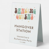 Plaque De Table Retro Bachelorette Party Danser Reines Hangover (Verso)