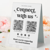 Plaque De Table Retro Connect Us Social Media Sign (In SItu (Mariage))