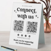 Plaque De Table Retro Connect Us Social Media Sign (En SItu (Tableau))