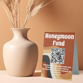 Plaque De Table Retro les années 70 Bohême Mariage QR Code Honeymo