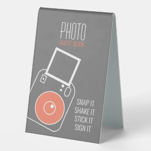 Plaque De Table Retro Vinyl Record Photo Livre d'Invité