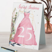 Plaque De Table Robe rose élégante personnalisée 16 ans douce (En SItu (Tableau))