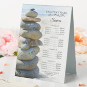 Plaque De Table Rock Stack Cairn Spa Salon Services Menu (In SItu (Mariage))
