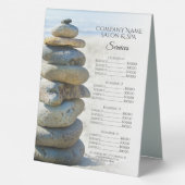 Plaque De Table Rock Stack Cairn Spa Salon Services Menu (Verso)