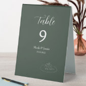 Plaque De Table ROE Dusky Green & White Simple Mariage (En SItu (Tableau))