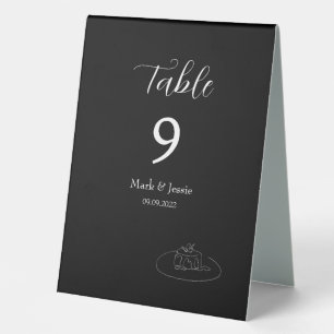 Plaque De Table ROE Mariage simple noir et blanc
