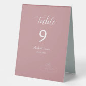 Plaque De Table ROE rose et blanc Mariage simple (Recto)