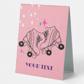 Plaque De Table Roller Skates Patinage rose Anniversaire Disco Par (Verso)