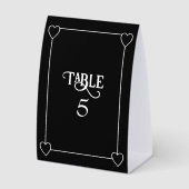 Plaque De Table Romantic Hearts Decorative Black and White Number (Recto)